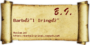 Barbél Iringó névjegykártya